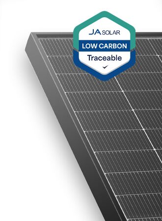 JA Solar 455W N-type Doppelglas Bifazial LB mit MC4 (Schwarzer Rahmen)