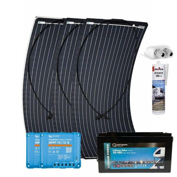 a-TroniX Solaranlage Wohnmobil 300W mit LiFePO4 12V 150Ah und Victron MPPT Laderegler
