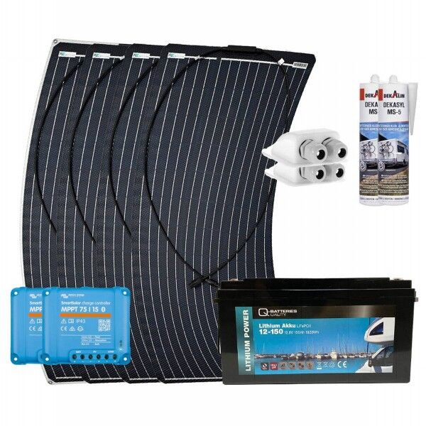 a-TroniX Solaranlage Wohnmobil 400W mit LiFePO4 12V 150Ah und Victron MPPT Laderegler